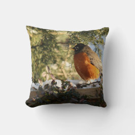 Almofada Red Breast Robin Bird