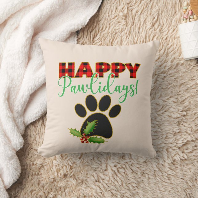 Almofada Red Buffalo Xadrez Paw Imprimir Natal (Cobertor)