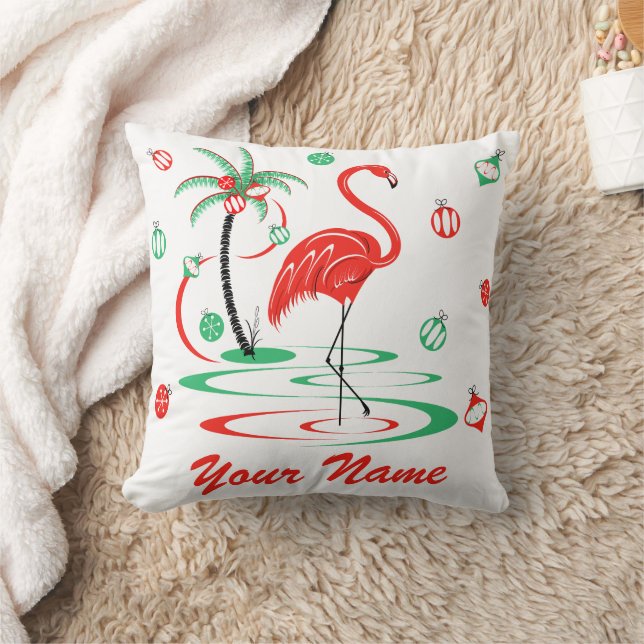 Almofada Red Christmas Flamingo Baubles: quadrado (Cobertor)
