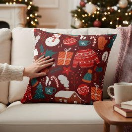 Almofada Red Christmas Pillow – Festive Holiday Design