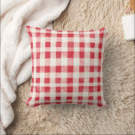 Almofada Red Cream Plaid Stripes Birthday<br><div class="desc">Red Cream Plaid Stripes Birthday</div>
