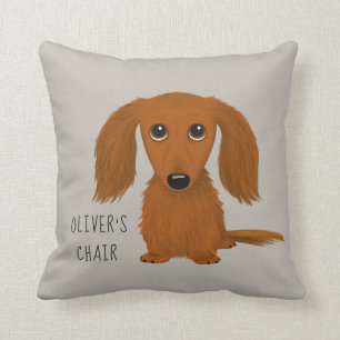 Almofada Red Dachshund Doxie Cute Personalizado