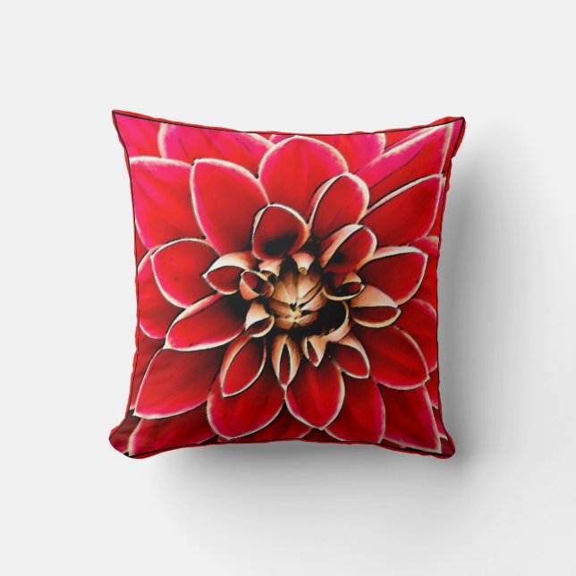 Almofada Red Dahlia, arte digital (Frente)