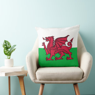 Almofada Red Dragon Celtic Flag & Welsh
