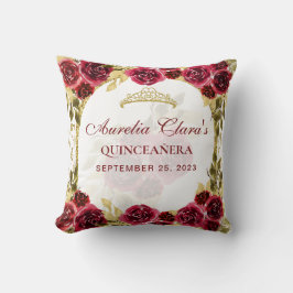 Almofada Red Floral Princess Gold Arch Quinceanera