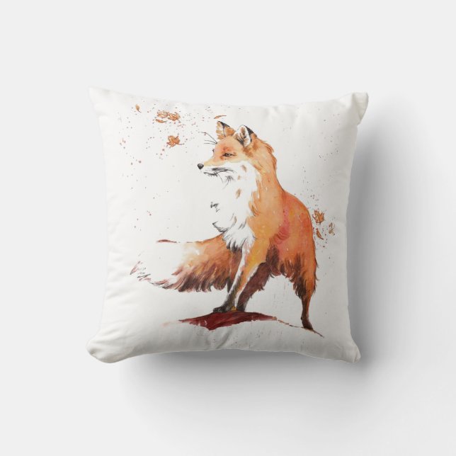 Almofada Red Fox Watercolor (Frente)