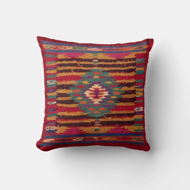 Almofada Red Kilim Travesseiros EUA: Autenticidade fornecid (Frente)