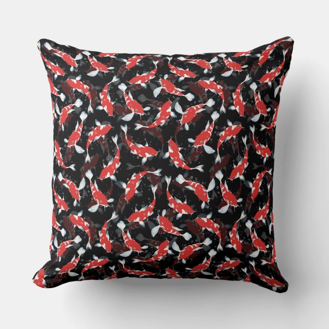 Almofada Red Koi Fish Pattern (Frente)