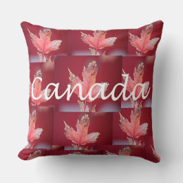 Almofada Red Maple Leaf com Nome do Canadá