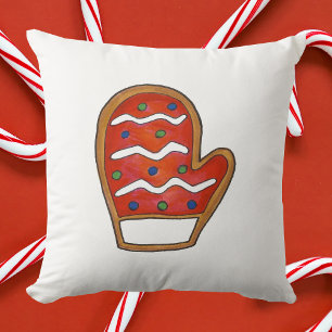 Almofada Red Mitten Christmas Sugar Cookie Holiday Baking