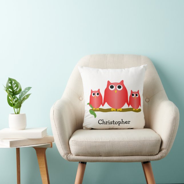 Almofada Red Owls Design Personalised (Cadeira)