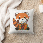Almofada Red Panda Christmas Snow Winter Animais Pandas<br><div class="desc">O panda vermelho para suavidade com luzes justas. Animais engraçados com presentes e neve até as férias. Também é engraçado para o Natal em julho. Os Pandas Vermelhos são animais doces e perfeitos para o Natal.</div>