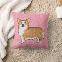 Red Pembroke Welsh Corgi Adorava Padrão Cardíaco R
