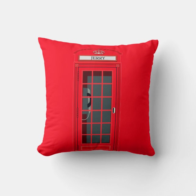 Almofada Red Phone Booth de Londres Personalizada (Frente)