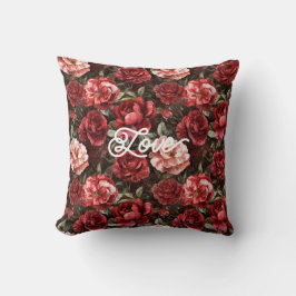 Almofada Red Pink Rose Flowers  