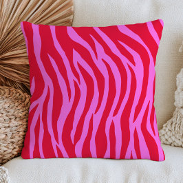 Almofada Red& Pink Zebra Pattern Retro Maximalist