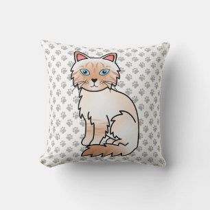 Almofada Red Point Tabby Birman / Ragdoll Cute Cat & Paws