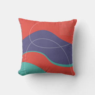 Almofada Red Purple Blue Abstract Art Design