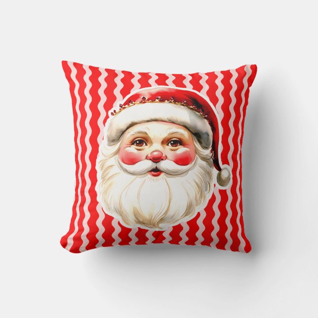 Almofada Red Retro Santa Claus Ric Natal (Frente)