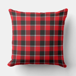 Almofada Red Ribbon and Heavy Metal Plaid Black