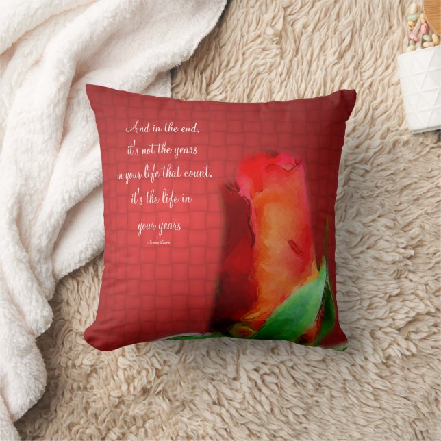 Almofada Red Rose Life Attitude Quote Inspirational  (Cobertor)