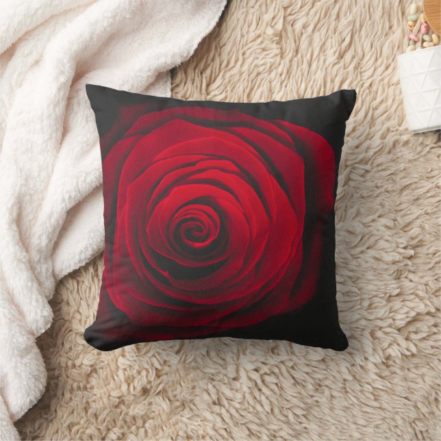 Almofada Red rose on black background vintage effect (Cobertor)