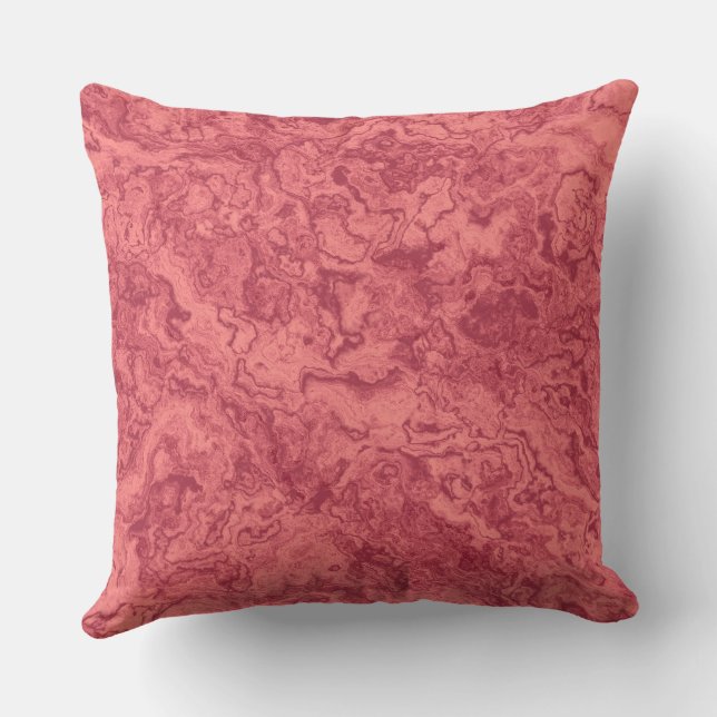 Almofada Red Salmon Marble abstrato (Verso)