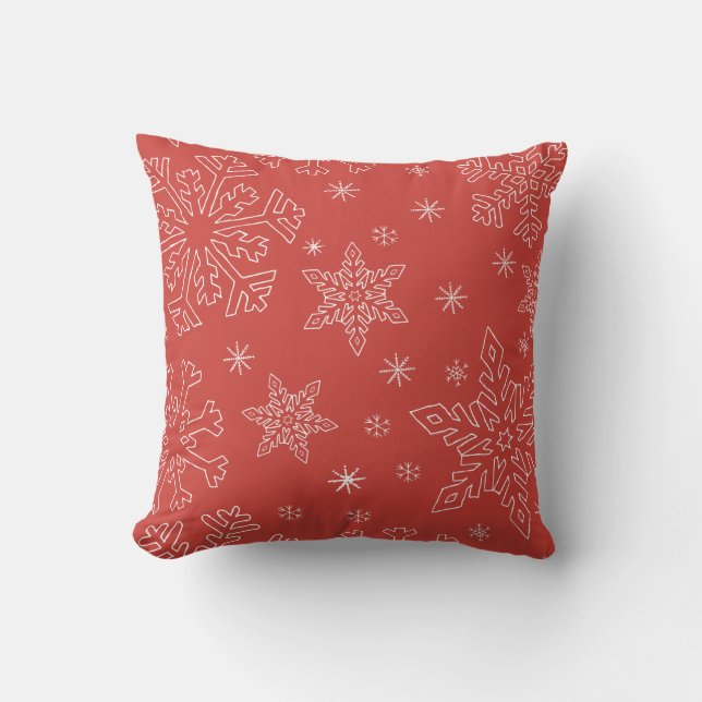 Almofada Red Snowflake Natal BG Snowflake Boarder (Frente)