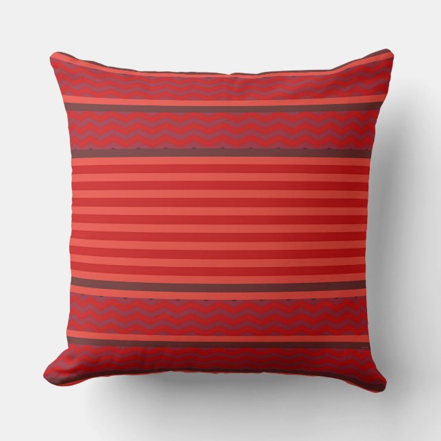 Almofada Red Stripe Chevron (Frente)
