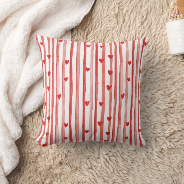 Almofada Red Stripes & Hearts (Cobertor)