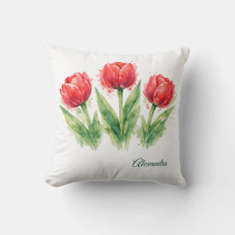 Almofada Red Tulips Throw Pillow