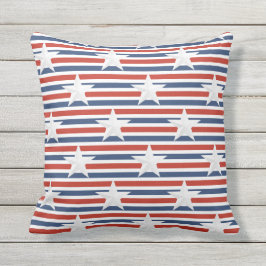 Almofada Red White Blue Patriotic Stars Stripes bandeira do