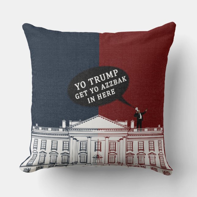 Almofada Red White Blue Yo Trump Volta para o Whithouse (Frente)
