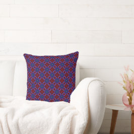 Almofada Red with Blue Stars Throw Pillow