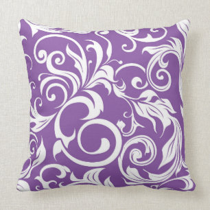Almofada Redemoinho roxo bonito do vintage do papel de