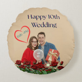 Almofada Redonda 10º Aniversário de Casamento