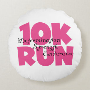 Almofada Redonda 10.000 Esportes Rosa Em Execução