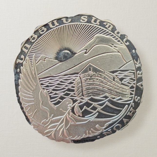 Almofada Redonda 2015 Armênia 500 Dram 1oz Moedas de Arca Silver No (Verso)