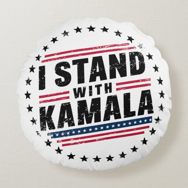 Almofada Redonda 2024 Kamala Harris Senhora Presidente EUA Votação (Frente)