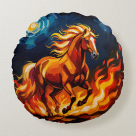 Almofada Redonda „2026 – Das Jahr des Feuerpferds“