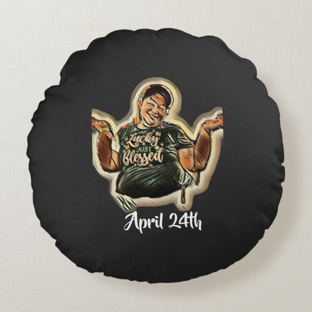 Almofada Redonda 24 de abril (Frente)