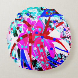 Almofada Redonda 2 LADOS Travesseiro redondo FLOWER FESTIVE