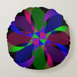 Almofada Redonda 3D 2D Travesseiro redondo híbrido geométrico