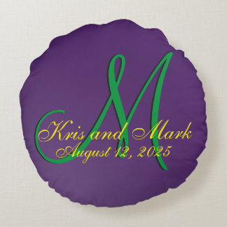 Almofada Redonda 3d Monograma Ametist