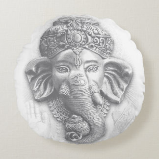 Almofada Redonda 3d Senhor Ganesha - Om