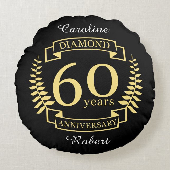 Almofada Redonda 60ª Blindagem ANNIVERSARY - amarelo (Frente)