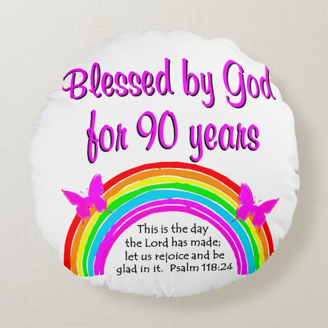 ALMOFADA REDONDA 90 BIRTHDAY BLESSING (Frente)