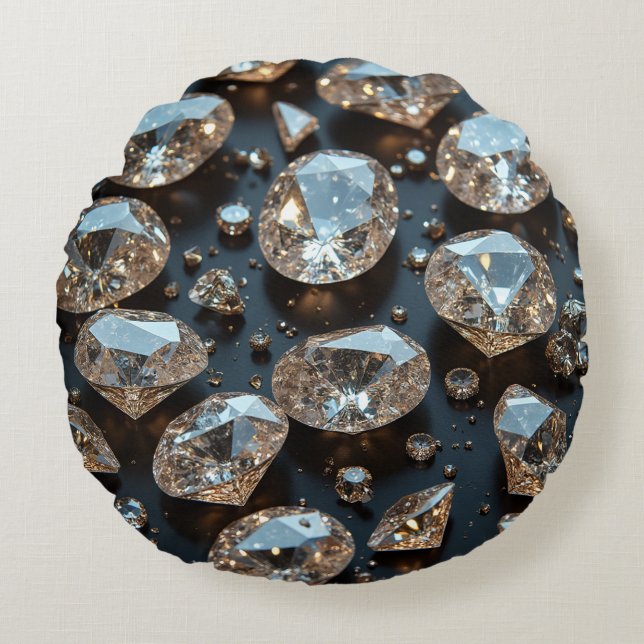 Almofada Redonda A almofada de travesseiro de diamante parece um lu (Frente)