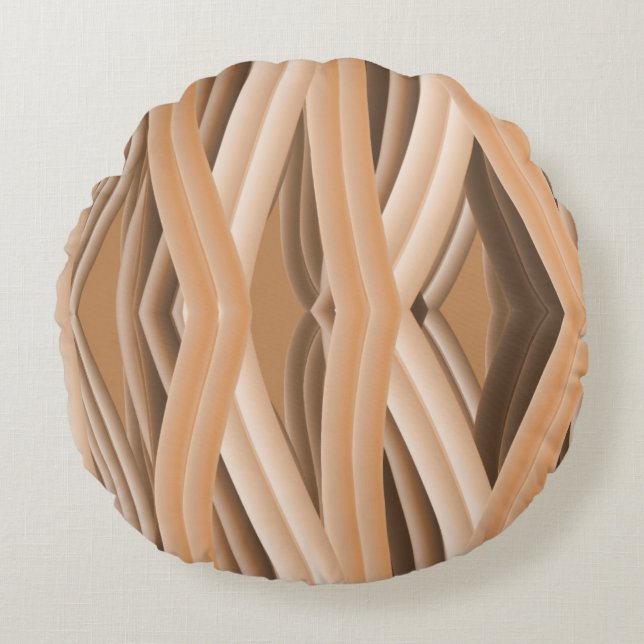 Almofada Redonda A Arte do Fluxo Tangido (Frente)