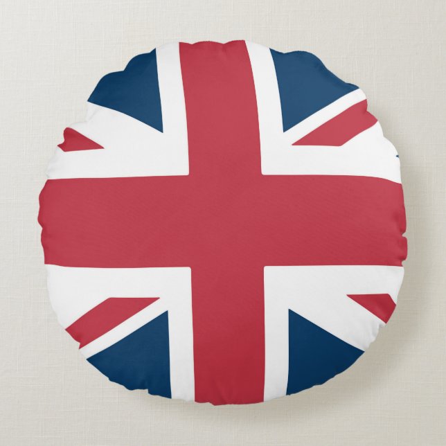 Almofada Redonda A bandeira britânica Union Jack (Frente)